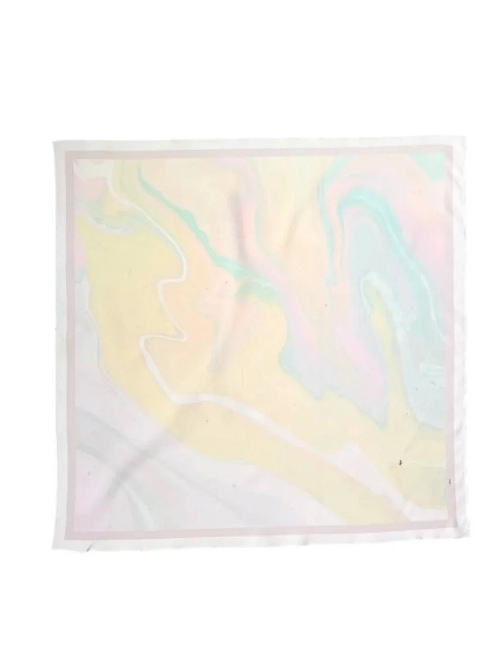 Yellow Sunset Marble Swirl Square Scarf 48x48cm | Custom Design Bandana NWOT